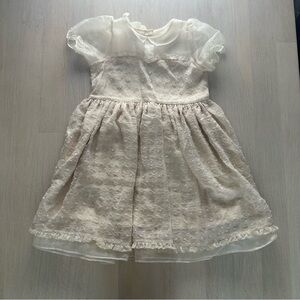 Charming Cream Kids Dress with Delicate Details